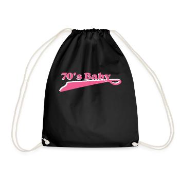 Year 70 baby - Drawstring Bag - black - Front