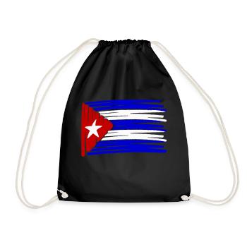 Cuba flag painted painted Latino - Drawstring Bag - black - Front