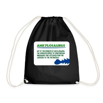 Dinosaures: Ankylosaurus - fait intéressant - Sac de sport léger - noir - Devant