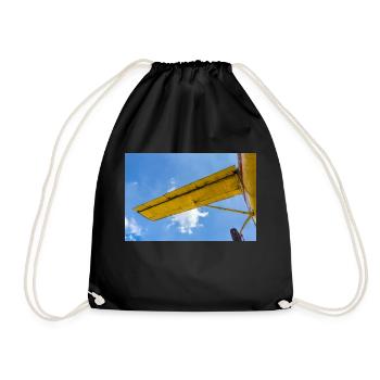 Wing of airplane - Drawstring Bag - black - Front