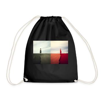 Split Worlds - Drawstring Bag - black - Front