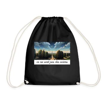 OVNIS au-dessus de Paris - Magritte - Sac de sport léger - noir - Devant