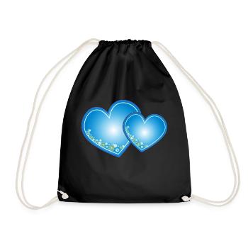Coeurs bleus - Sac de sport léger - noir - Devant