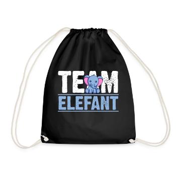 Elefant Elefanten - Turnbeutel - Schwarz - Vorne