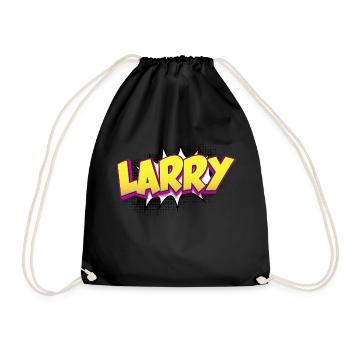 Larry Benutzerdefinierter Name Comic-Stil Pop-Art, Larry - Turnbeutel - Schwarz - Vorne