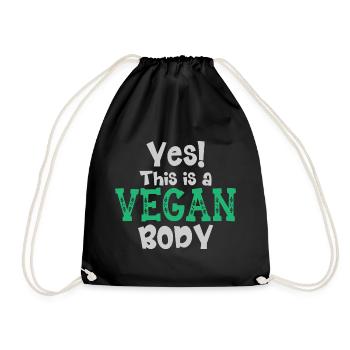 Yes! This Is A Vegan Body - Drawstring Bag - black - Front