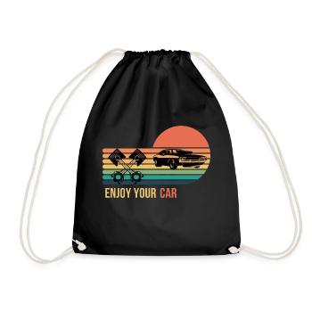 Enjoy your Car - Drawstring Bag - black - Front