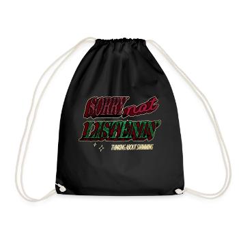 Swimming Swim Bike Run Tshirts Joke - Drawstring Bag - black - Front