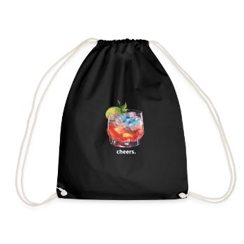 À votre santé. T-shirt avec imprimé cocktail - Sac de sport léger - noir - Devant