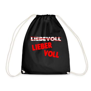 Lieber voll! - Turnbeutel - Schwarz - Vorne
