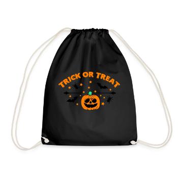 trick or treat 01 - Drawstring Bag - black - Front