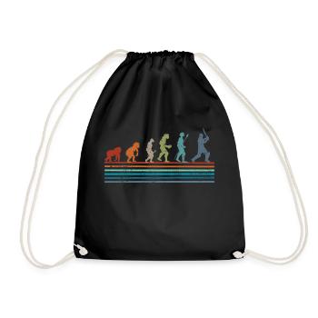 Retro-Vintage-Cricket-Evolution - Turnbeutel - Schwarz - Vorne