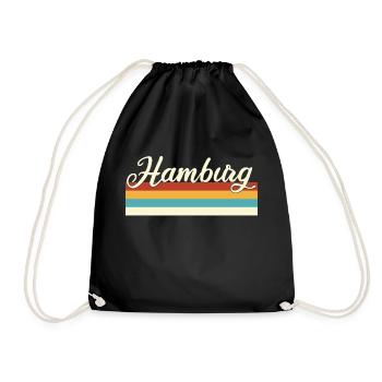 Hamburg - Hanseatic City - Retro - Vintage - Beam - Drawstring Bag - black - Front