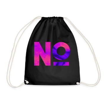 NO. One shirt, one word. - Drawstring Bag - black - Front