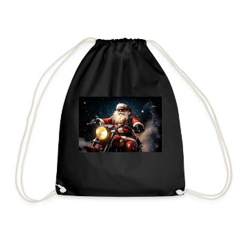 Biker Santa 3 - Turnbeutel - Schwarz - Vorne
