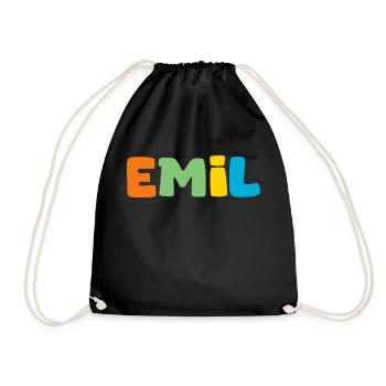 Name - Emil - Drawstring Bag - black - Front