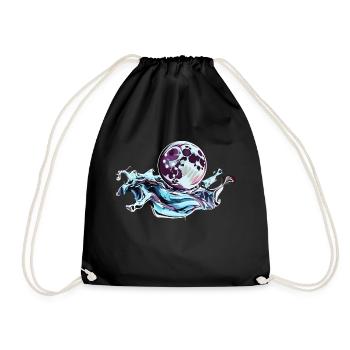 Chrome Full Moon - Drawstring Bag - black - Front