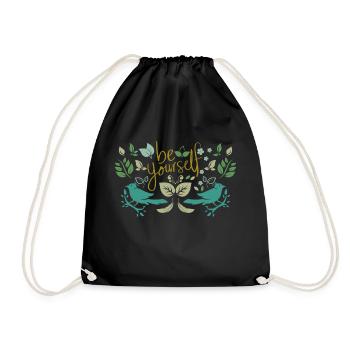Be yourself - Drawstring Bag - black - Front