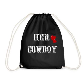 Cowboy, Valentinstag, Partnerlook, passendes Paar - Turnbeutel - Schwarz - Vorne