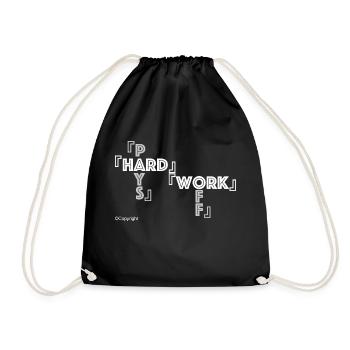 Travail acharné Blanc - Sac de sport léger - noir - Devant