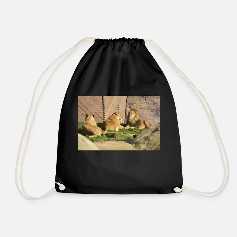 pride of lions CSC 0875 - Drawstring Bag - black