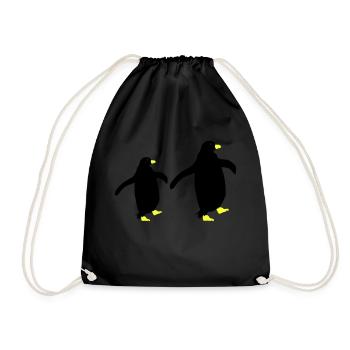 pinguin silhouette 2 - Turnbeutel - Schwarz - Vorne