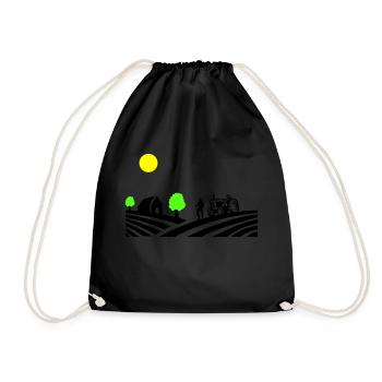 Tractor Farm - Drawstring Bag - black - Front