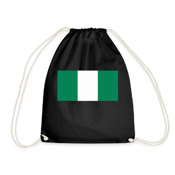 Flagge von Nigeria / Drapeau Nigéria - Turnbeutel - Schwarz - Vorne