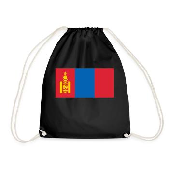 Mongolia flag / Drapeau Mongolie - Drawstring Bag - black - Front