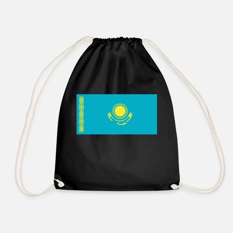 Kasachstan Flagge / Drapeau Kasachstan - Turnbeutel - Schwarz
