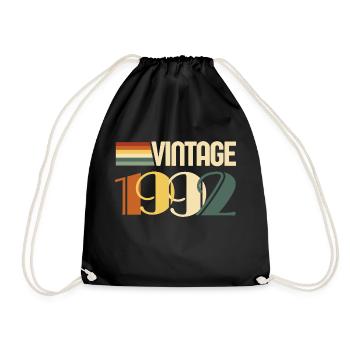 Jahrgang 1992 - 1992 Jubiläumsgeschenk - Turnbeutel - Schwarz - Vorne