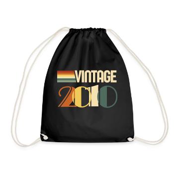 Vintage 2010 - 2010 Anniversary Gift - Drawstring Bag - black - Front