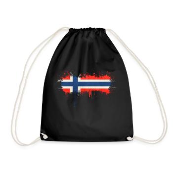 Norwegen Norwegen Flagge Skandinavien Norden Tor Viking - Turnbeutel - Schwarz - Vorne