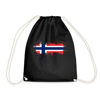 Norwegen Norwegen Flagge Skandinavien Norden Tor Viking - Turnbeutel - Schwarz - Vorne