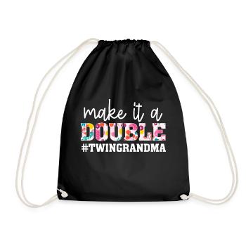 Faites-en un double jumeau grand-mère de jumeaux grand-mère - Sac de sport léger - noir - Devant