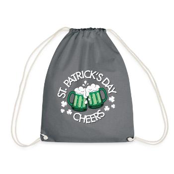 St. Patrick's Day Cheers Irish Beer - Drawstring Bag - grey - Front