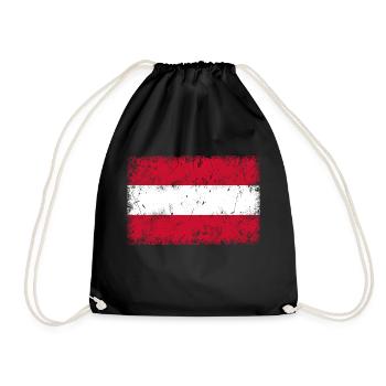 Flag of Austria - Drawstring Bag - black - Front