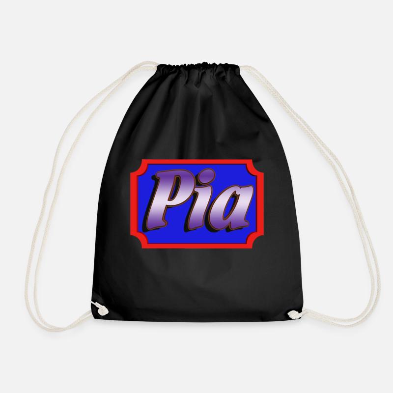 pia2 - Drawstring Bag - black