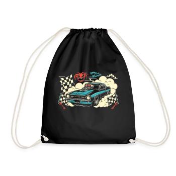 Course de voitures de dragsters - Cadeau pour les fans de sport automobile ! - Sac de sport léger - noir - Devant