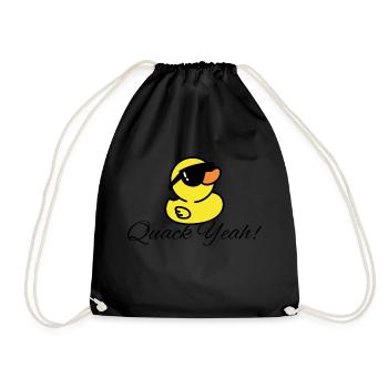 Womens Quak yes Funny Duck - Drawstring Bag - black - Front