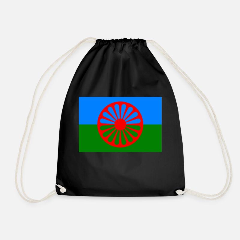 115552801 179234121 Roma flags - Drawstring Bag - black