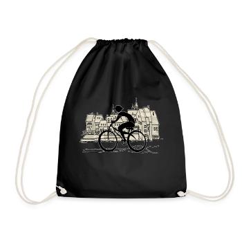 Cyclist - Drawstring Bag - black - Front