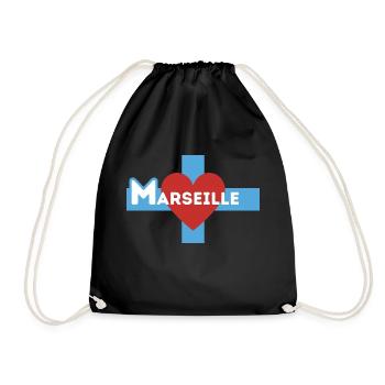 Ich liebe Marseille - Turnbeutel - Schwarz - Vorne