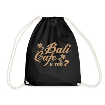 Hebrew Jüdisch - Bali Cafe you too? - Turnbeutel - Schwarz - Vorne