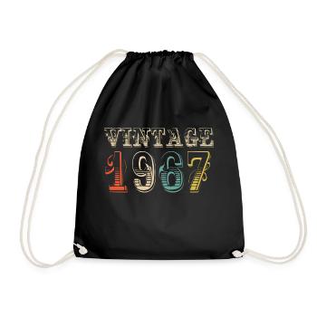 Vintage 1967 - 57th birthday - 57 years old - Drawstring Bag - black - Front
