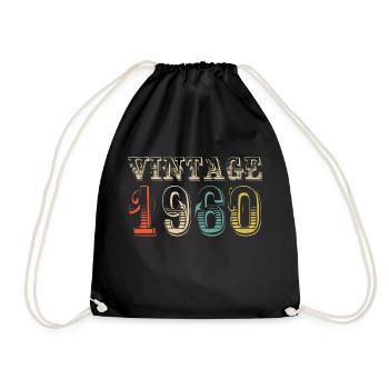 Vintage 1960- 64 th birthday - 64 ans - Sac de sport léger - noir - Devant