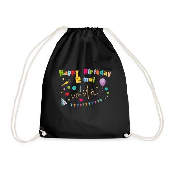Geburtstag - Happy Birthday To Moi - Drawstring Bag - black - Front