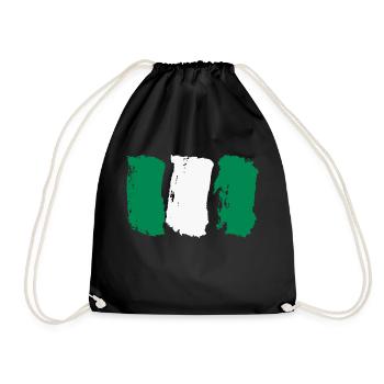 Nigeria Style Flag - Drawstring Bag - black - Front