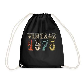 Vintage 1975- 49 th birthday - 49 ans - Sac de sport léger - noir - Devant