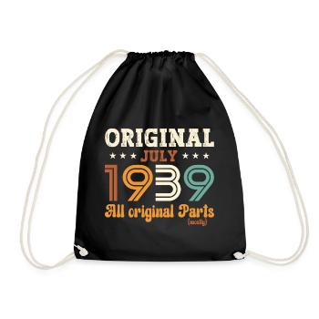 85th Birthday Original July 1939 Born 1939 - Drawstring Bag - black - Front